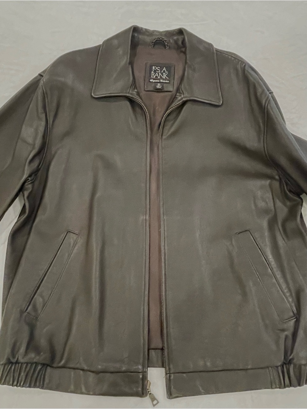 Jos A Bank Signature Collection Brown Genuine Leather Jacket Men’s XL